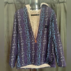 Reversible Sherpa quarter zip hoodie